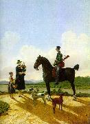 Wilhelm von Kobell Riders on Lake Tegernsee  II oil painting on canvas